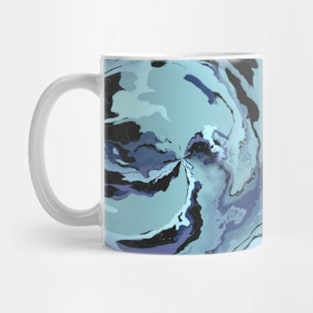 Blue Ocean Wave Marble Watercolor Mug